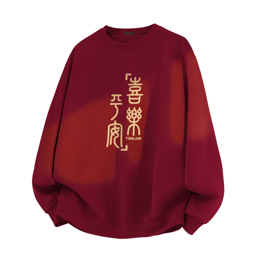 Tonlion Sweatshirts Unisex Crew Neck Thickened Regular
