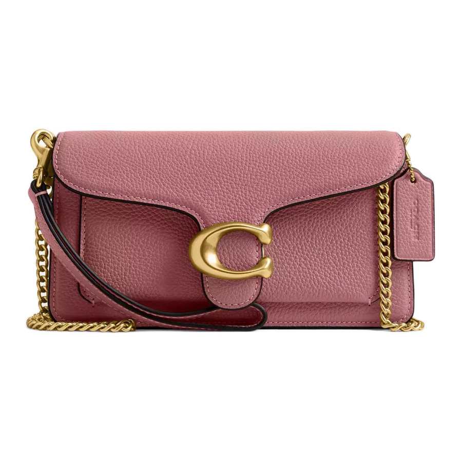 COACH Tabby Polished Pebbled Leather Crossbody Bags Small Women's Red Peony