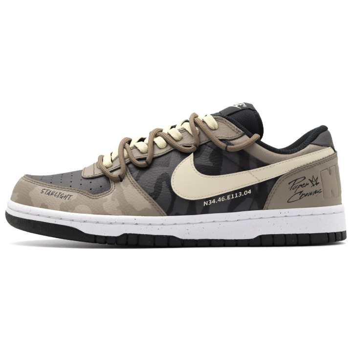 Nike Nike Big Paper Crown Abrasion Resistant Lightweight Breathable Low top Skateboard Shoes Men's Black Brown