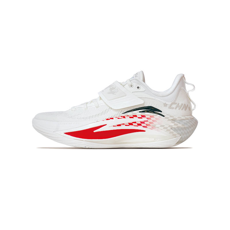 ANTA Shock Wave 7 Pro Low Top Basketball Shoes Men's White Red