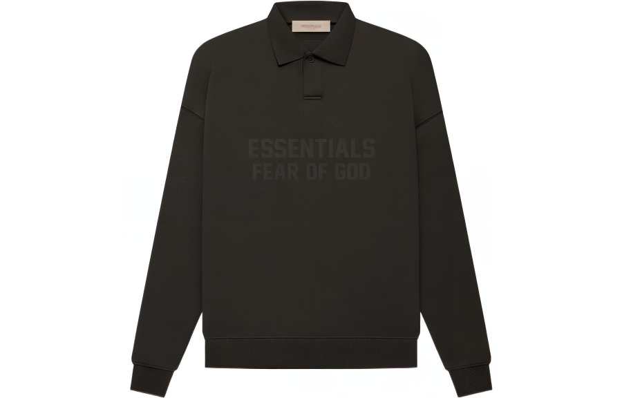 Fear Of God Essentials FW22 Women'ss Ls Polo Off Black Polo Shirt Women's Gray Black
