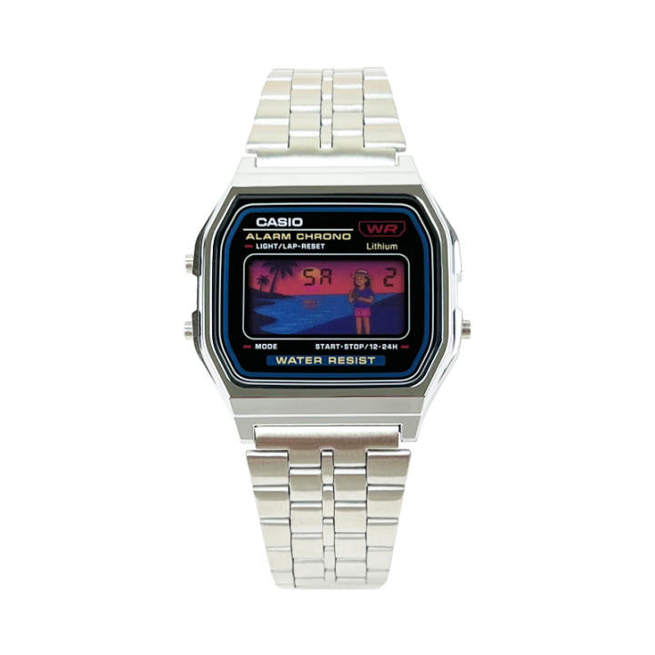 CASIO CASIO Custom Collection Quartz Movement Stainless Steel Strap Watch Unisex Multicolor Watch Dial