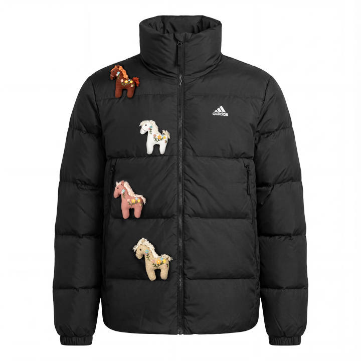 Adidas Adidas Down Jackets Unisex Black Stand Collar Moderate
