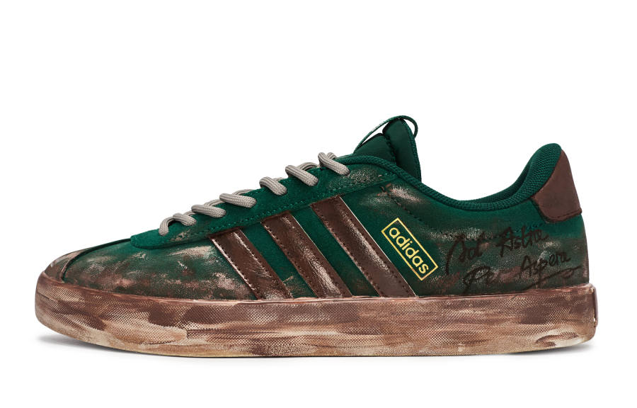 Adidas Adidas VL COURT 3.0 811 Manufacturing, Vintage Leather Low top Skateboard Shoes Unisex Green Brown