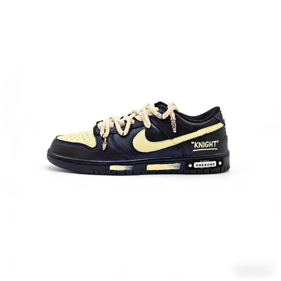 Nike Nike Dunk Knight Abrasion Resistant Support Low top Skateboard Shoes Unisex Beige Black