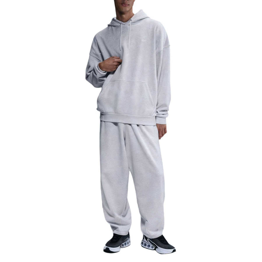Nike Nike Club Sweatshirts Men's Birch Heather Gray/White/White Hooded Moderate Regular