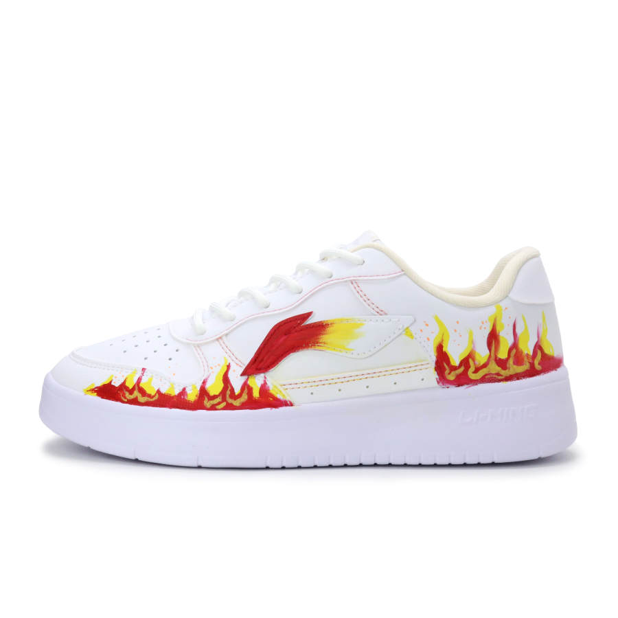 Li-Ning Li Ning Floating Boat Lightweight And Breathable Low top Skateboard Shoes Unisex White Red
