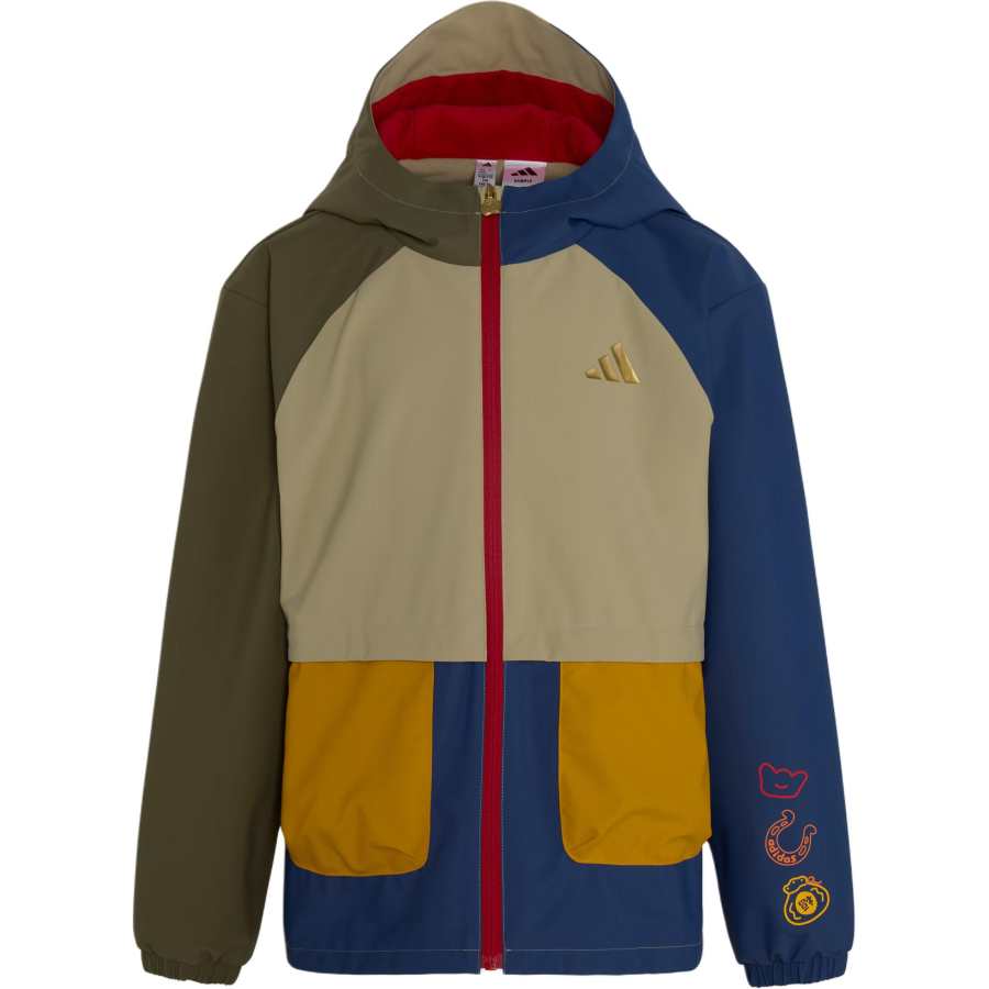 Adidas Adidas Jacket Sportswear Woven Warm Jacket Water Repellent Woven Fleece Lined Athleisure Thermal Hooded Kids'