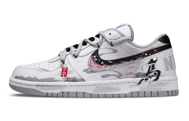 Nike Nike Big Limestone Ponyta Leather Abrasion Resistant Abrasion Resistant Low top Skateboard Shoes Men's White Gray