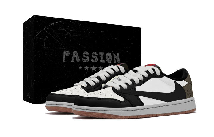 Jordan Travis Scott x Jordan Air Jordan 1 Travis Scott X AJ1 Low Collaboration Box Cushioning Abrasion Resistant Breathable