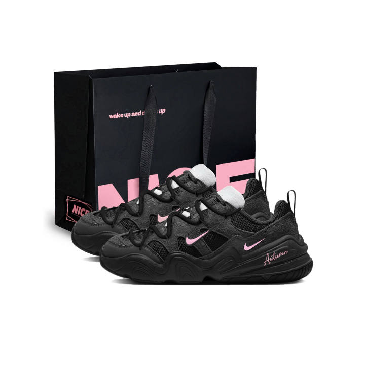 Nike Nike Tech Hera White Mist Dust Cushioning Abrasion Resistant Casual Shoes Women's Black Pink