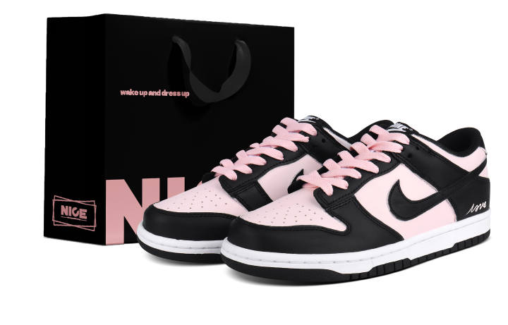 Nike Nike Dunk Abrasion Resistant Low top Skateboard Shoes Women's Black Pink