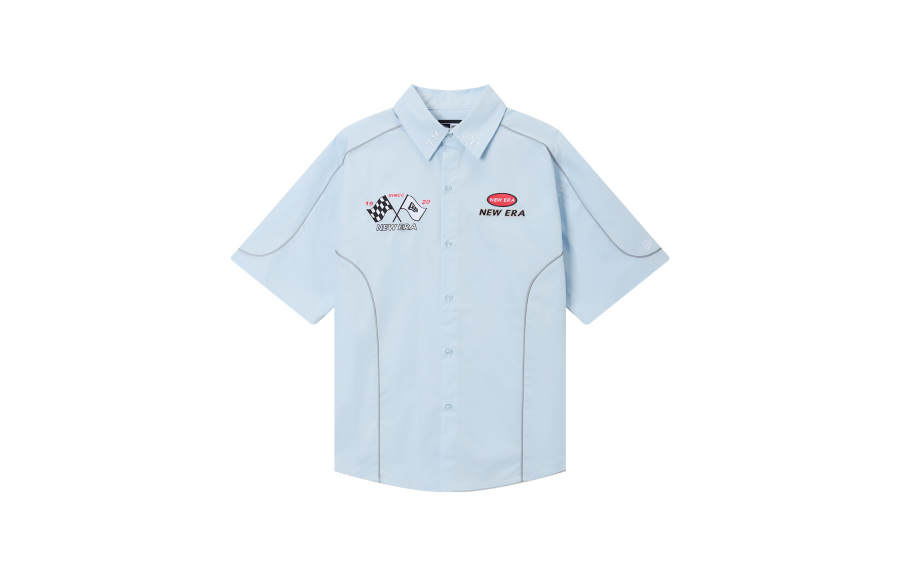 New Era Shirts Women's Light Blue Lapel Moderate