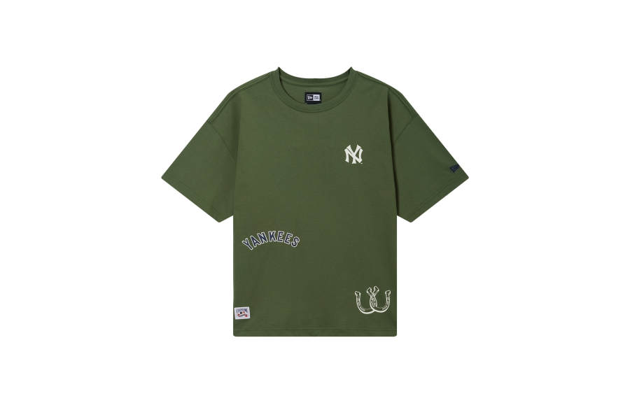 New Era T Shirts Unisex Green Crew Neck Moderate