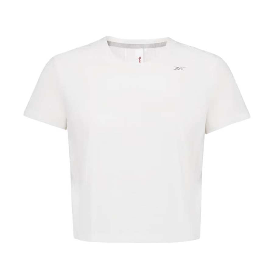 Reebok T Shirts Women's White Crew Neck Moderate Straight Fit