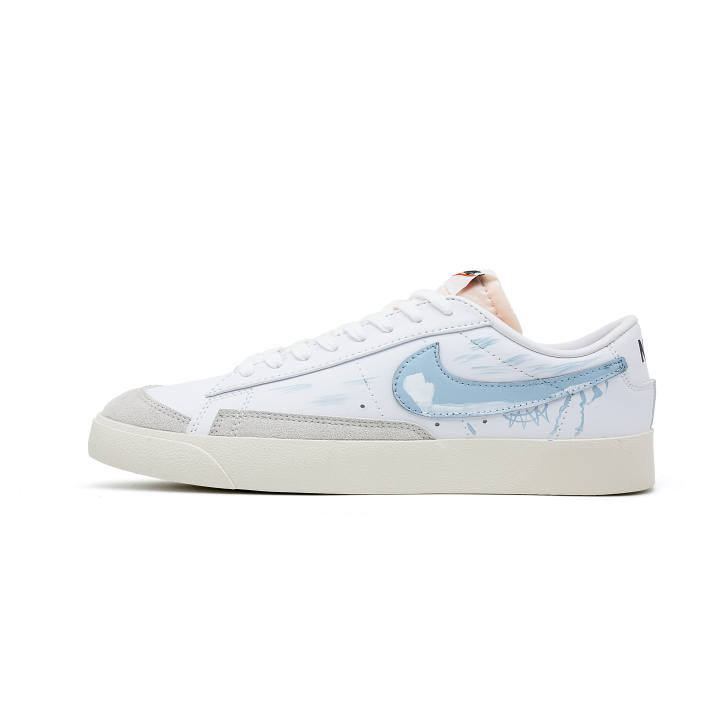 Nike Nike Blazer Green Mountain Wear resistant And Lightweight Low top Skateboard Shoes Unisex White