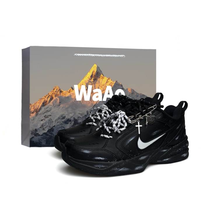Nike Nike Air Monarch 4 WAO Abrasion Resistant Height Increasing Thermal Low top Chunky Sneakers Unisex Black White