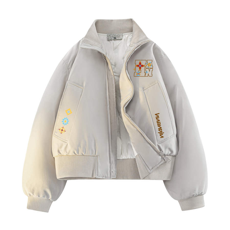 HUANQIU Down Jackets Unisex Stand Collar Thickened