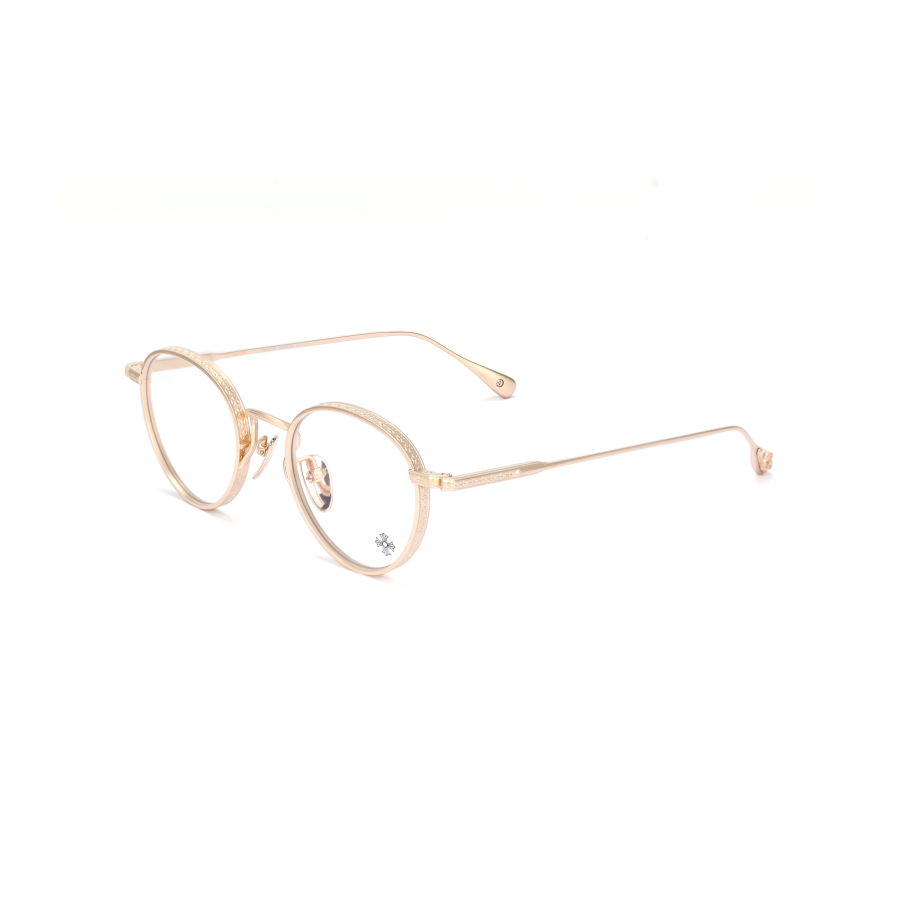 Chrome Hearts Chrome Hearts Oval Eyeglass Frames Unisex Gold