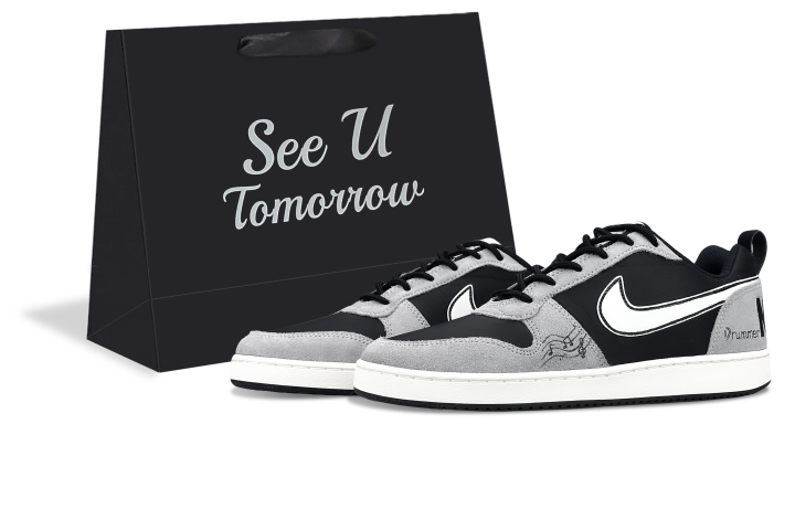 Nike Nike Court Borough Abrasion Resistant Low top Skateboard Shoes Men's Black Gray