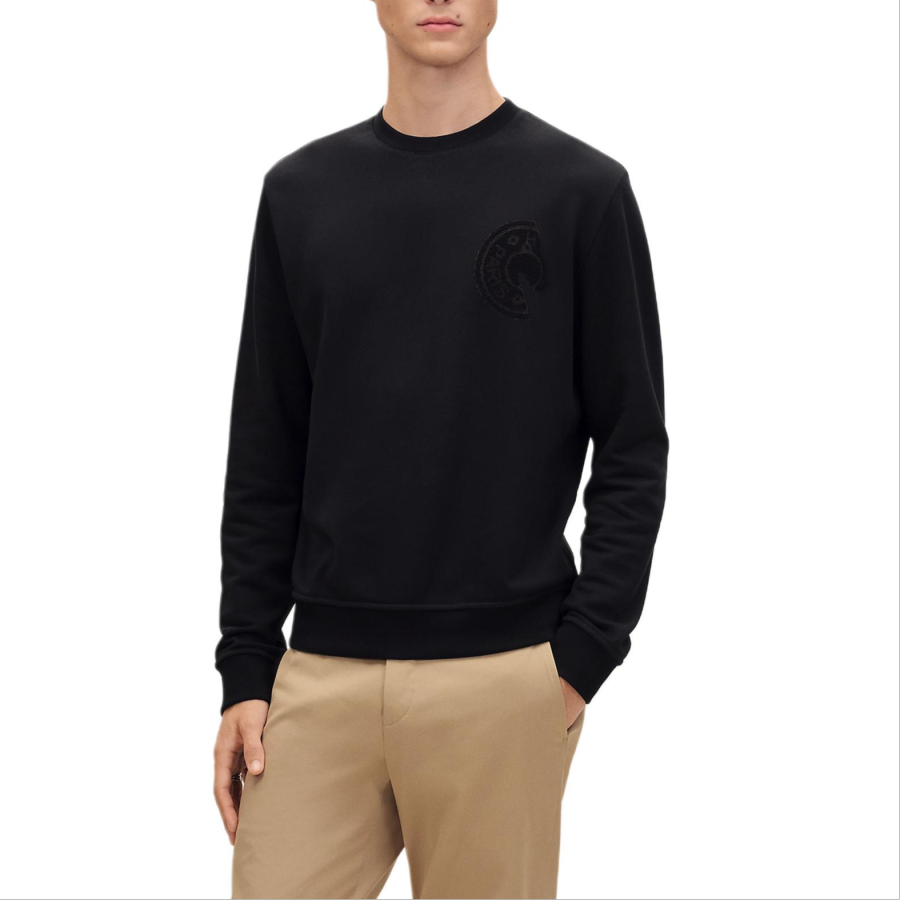 HERMES HERMES Sweatshirts Men's Black Crew Neck Moderate Regular