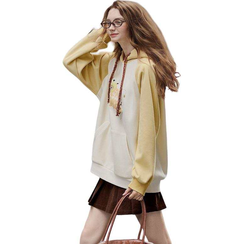 Tonlion Sweatshirts Women's Hooded Moderate Regular