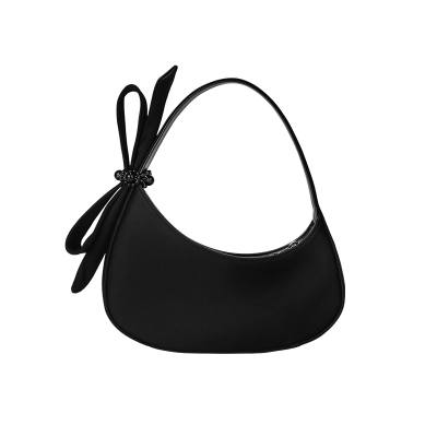 Muuluu Satin Shoulder Bag Regular Women's Black