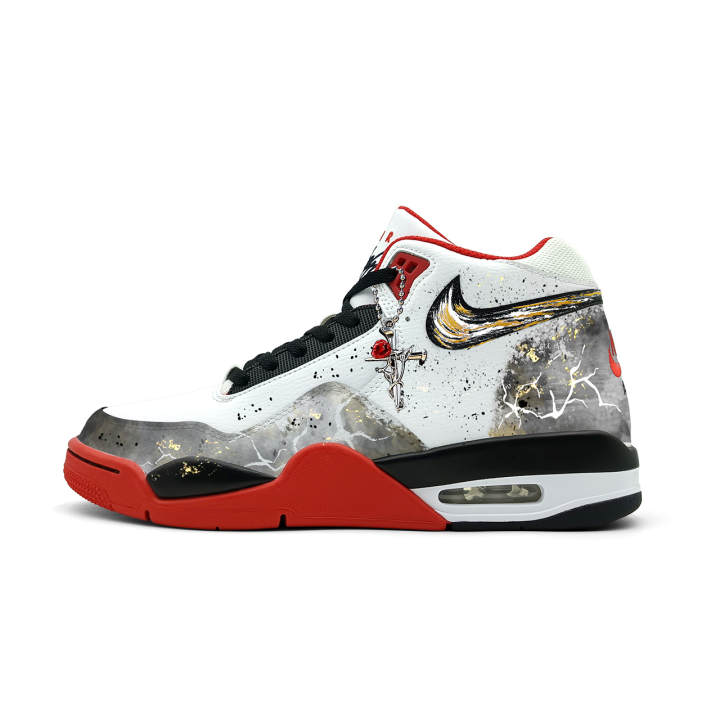 Nike Nike Flight Legacy Mid top Vintage Basketball Shoes Unisex Gray White Red