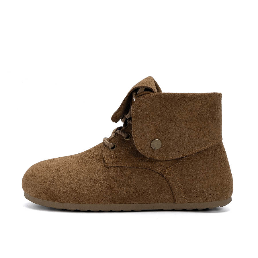 HUANQIU Textile, Synthetic Leather 12cm Combat Boots Women's Coffee