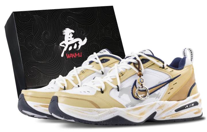 Nike Nike Air Monarch 4 Jinge Tarpang Abrasion Resistant Low top Chunky Sneakers Unisex White Yellow