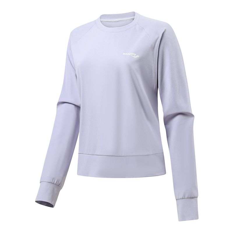 Saucony Sweatshirts Women's Dusty Gray Purple Crew Neck Moderate