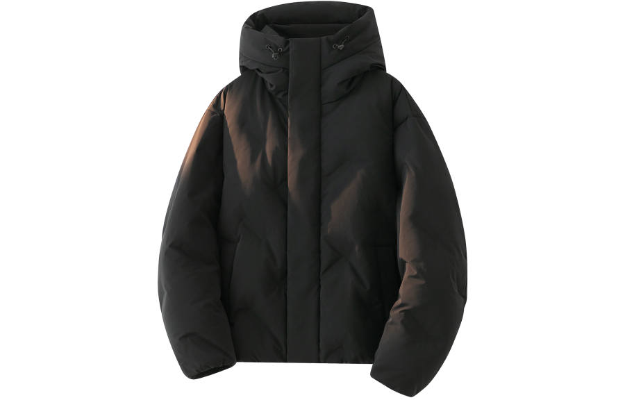YALU Down Jackets Unisex Hooded Fleece Lined