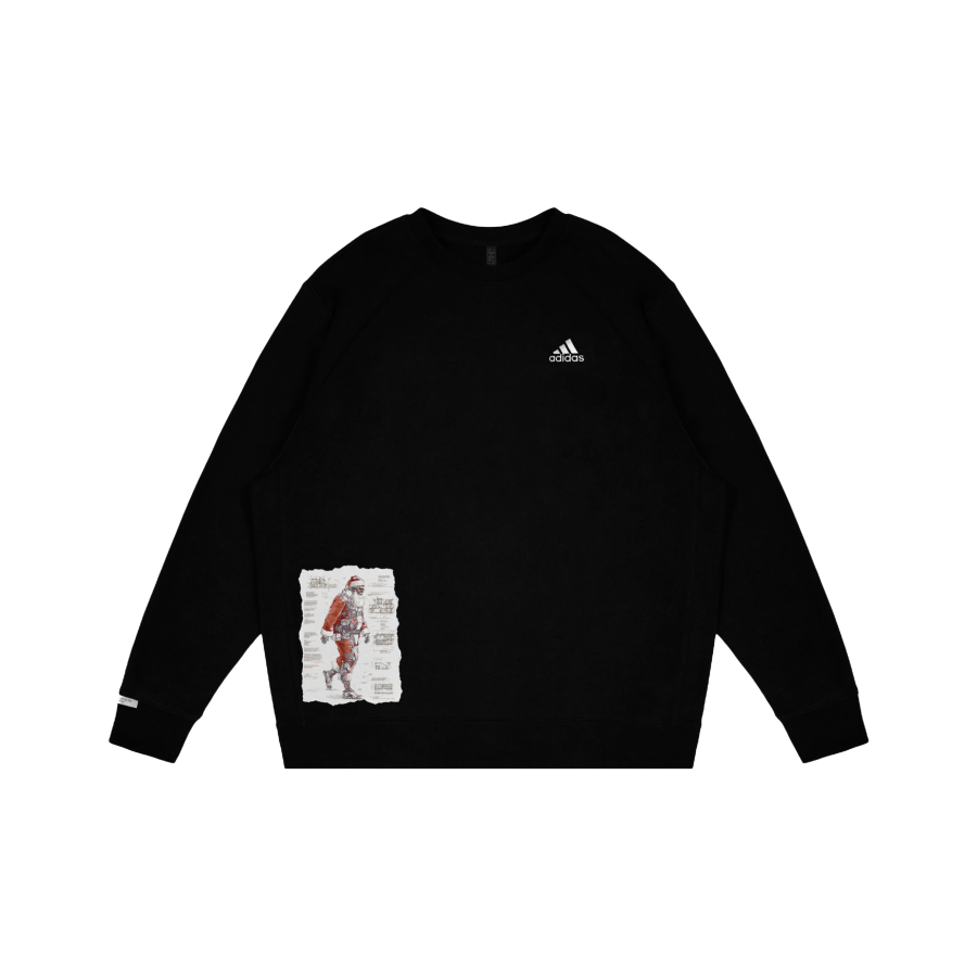 Adidas Adidas LABEL Sweatshirts Unisex Black Crew Neck Moderate
