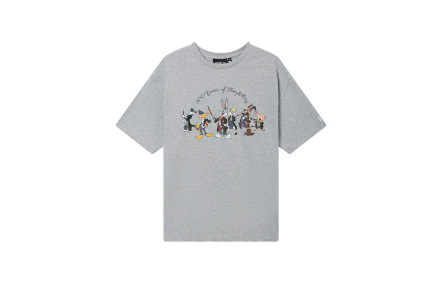 New Era T Shirts Unisex Light Gray Crew Neck Moderate Straight Fit