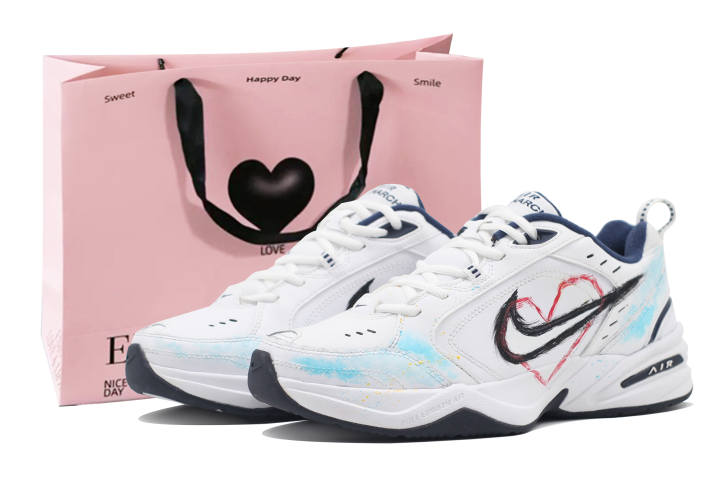 Nike Nike Air Monarch 4 Abrasion Resistant Abrasion Resistant Low top Chunky Sneakers Unisex White Blue