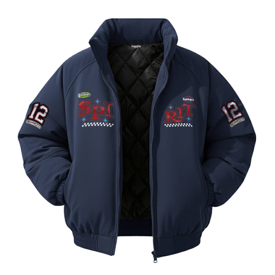 HUANQIU Puffer Jackets Unisex Stand Collar Thickened