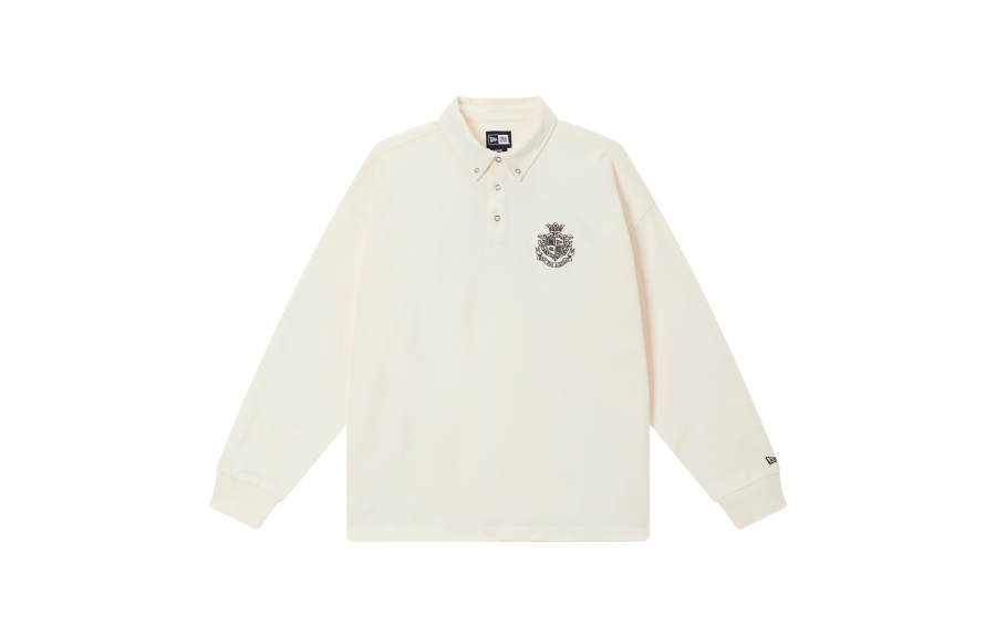New Era Sweatshirts Unisex Ecru Polo Collar Moderate
