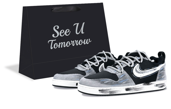 Nike Nike Court Borough Abrasion Resistant Low top Skateboard Shoes Men's Black Gray