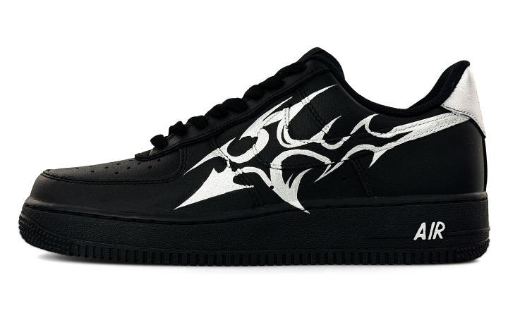 Nike Nike Air Force 1 Abrasion Resistant Abrasion Resistant Low top Skateboard Shoes Unisex Silver Black