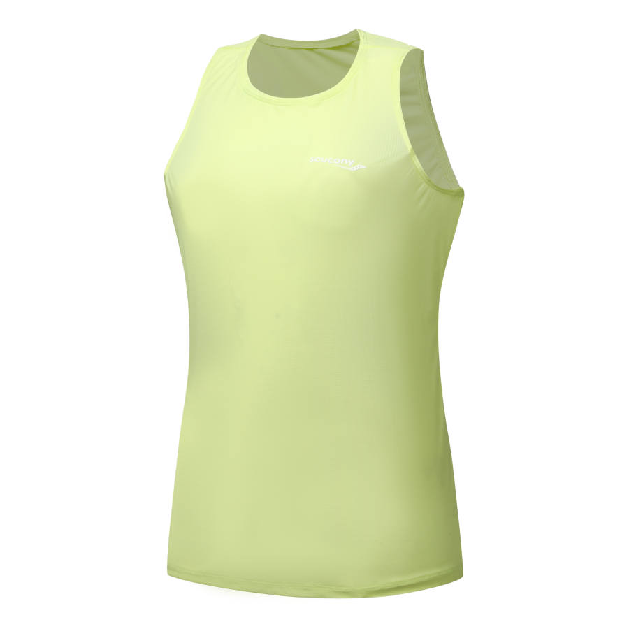 Saucony Tank Tops Women's Light Yellow Cream Crew Neck Moderate Other