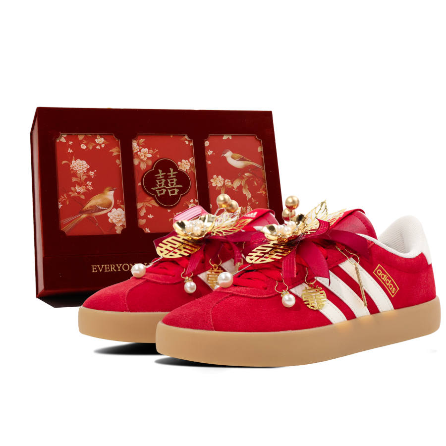 Adidas Adidas VL COURT 3.0 Synthetic Leather, Split Cow Leather Low top Skateboard Shoes Unisex Red