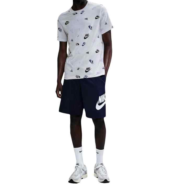 Nike Nike Sportswear T Shirts Men's Birch Heather Crew Neck Moderate Straight Fit
