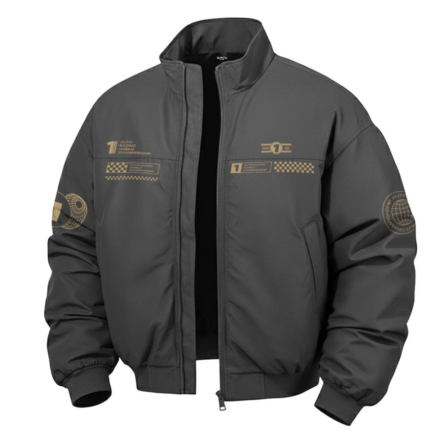 HUANQIU Puffer Jackets Unisex Stand Collar Thickened