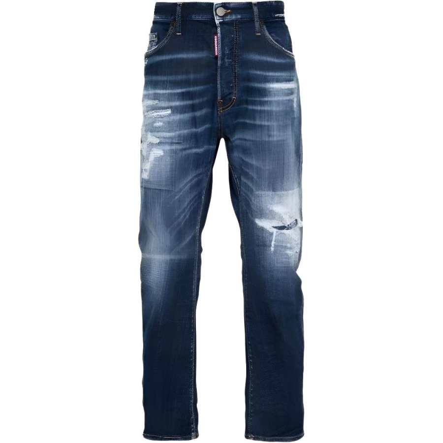DSQUARED 2 Dsquared2 Mid Rise Distressed Washed Denim Jeans