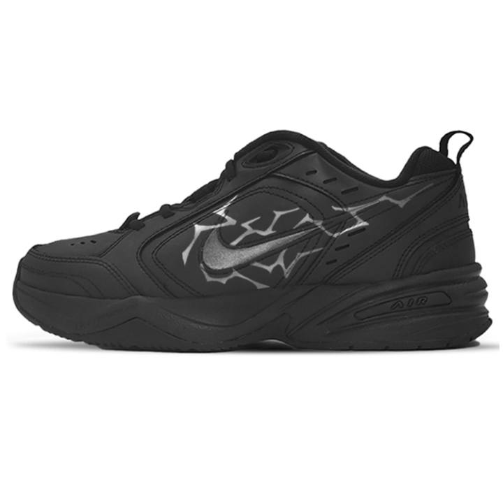 Nike Nike Air Monarch 4 Sparkling Silver Abrasion Resistant Height Increasing Low top Chunky Sneakers Unisex Silver Black