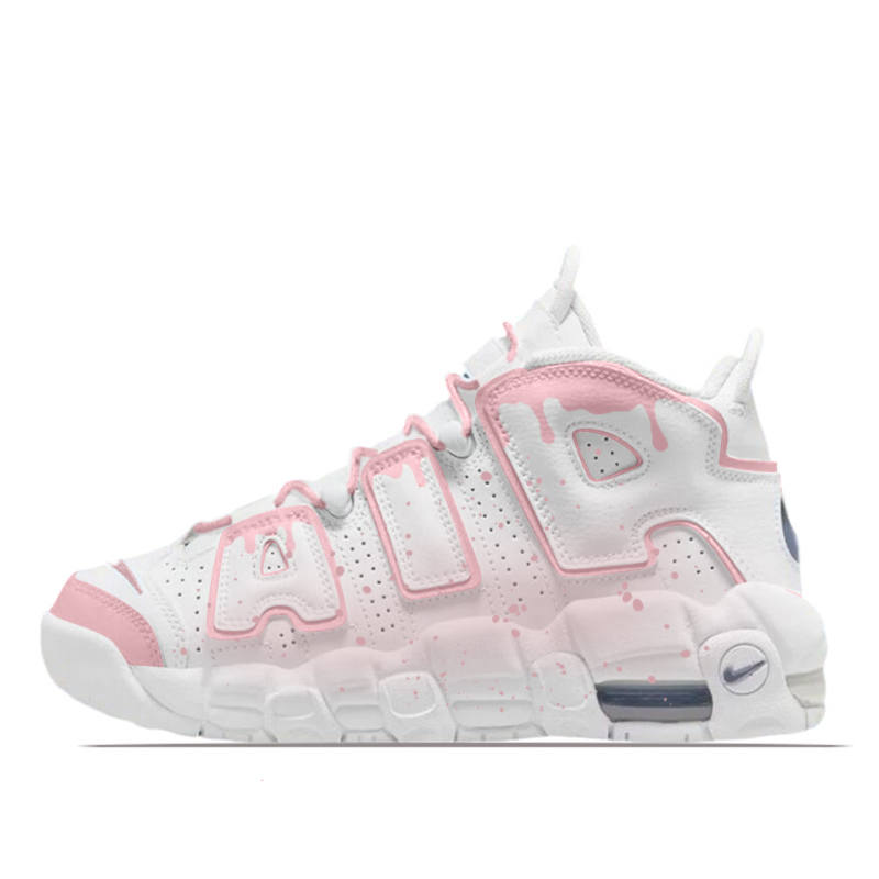Nike Nike Air More Uptempo Snowberry Honey Cushioning Mid top Vintage Basketball Shoes Women's Pink