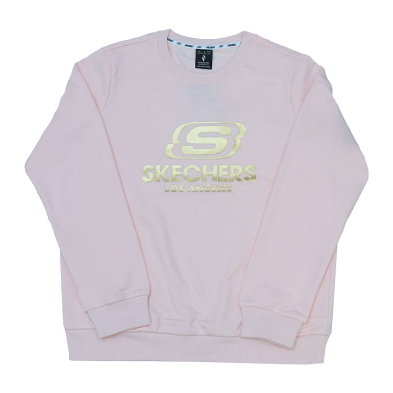 Skechers Sweatshirts Unisex Light Pink Crew Neck Moderate