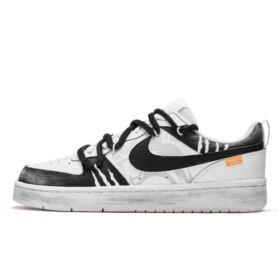 Nike Nike Court Borough Freedom Panda, White Tiger Slip Resistant Low top Skateboard Shoes Women's White Black
