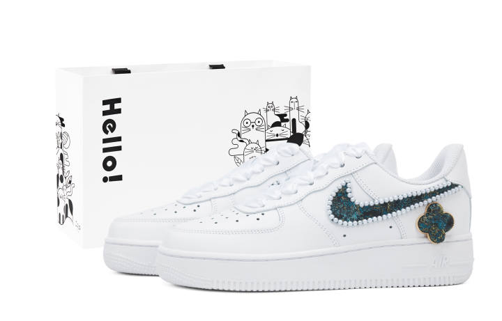 Nike Nike Air Force 1 Leather Low top Skateboard Shoes Unisex White Green