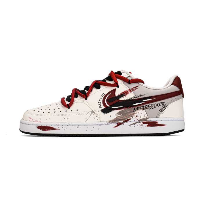 Nike Nike Court Vision 1 Quantum Space Cat, Boiling Point Graffiti Leather Abrasion Resistant Abrasion Resistant Low top